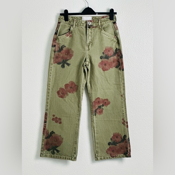 One Teaspoon Hibiscus Libertines Cropped Wide Leg Denim Jeans Size 27 - Picture 3 of 13